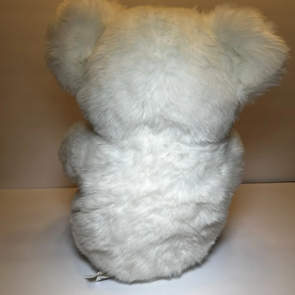 Dan Dee White Plush Sweetheart Teddy Bear Red Nose, Ears Paws Heart 20